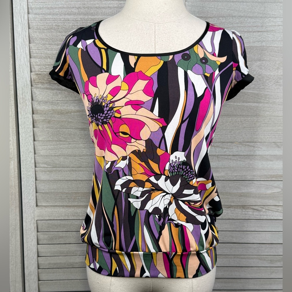 RAMPAGE Y2K Grunge Fairy Bow Back Top Multi Floral-Small